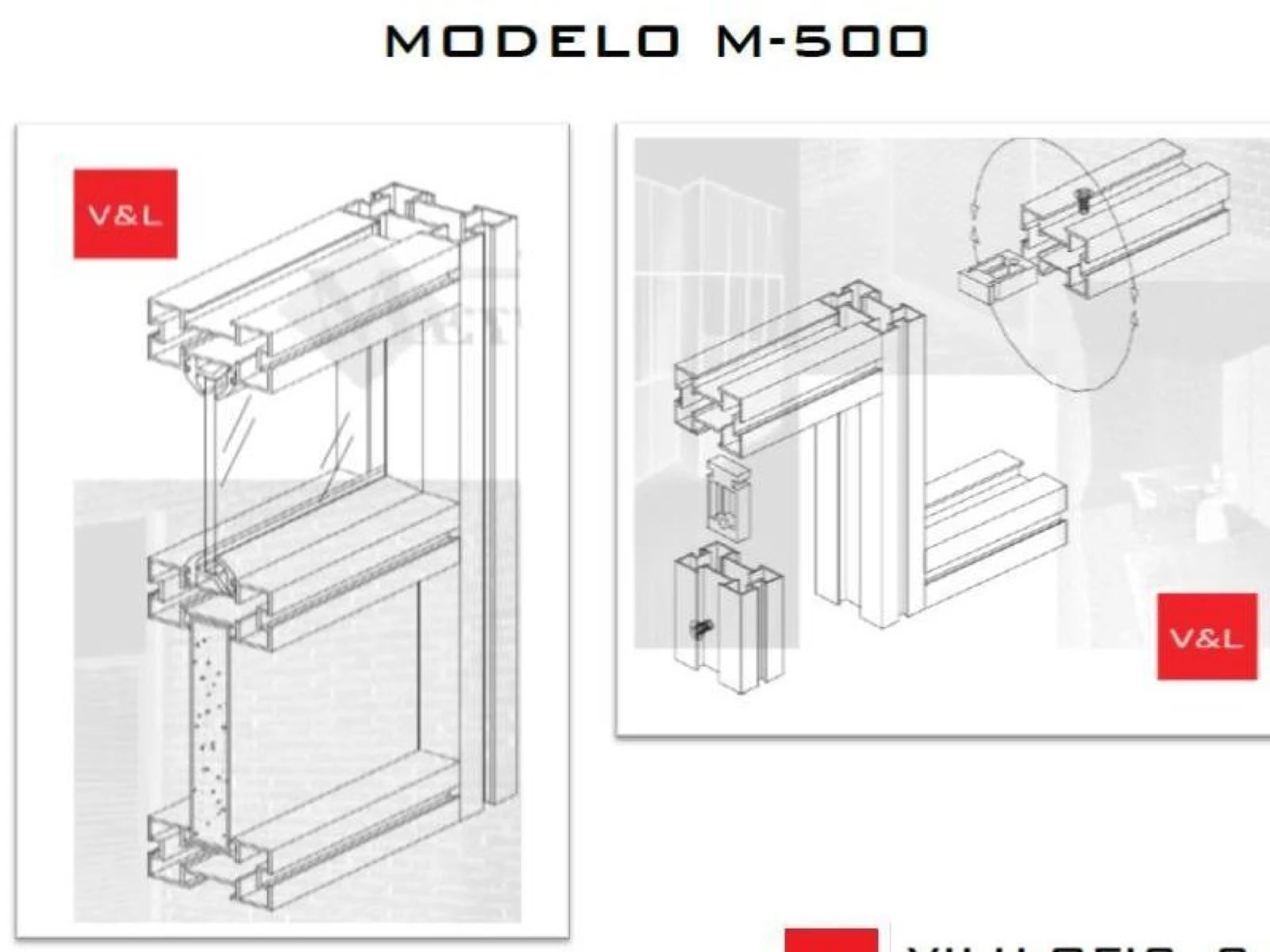 Plano de perfilería del modelo M-500